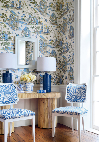 Thibaut Alessandro Embroidery in Spa Blue